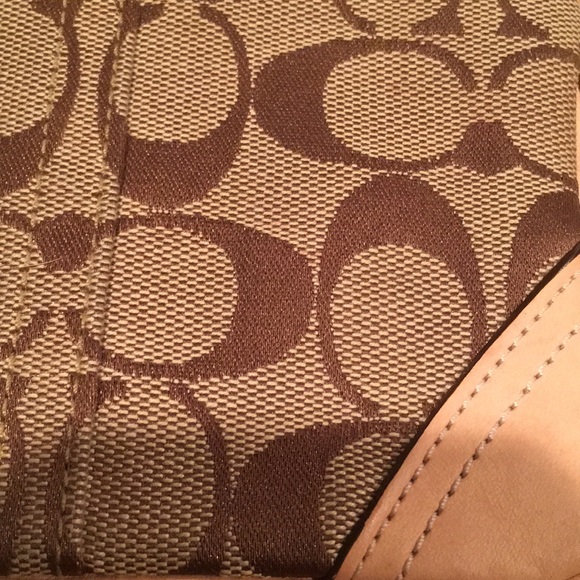 Coach Tan Signature Canvas Wristlet - Picture 2 of 2